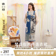 兩三事梵高假兩件毛衣裙2024冬季新款針織連衣裙復(fù)古長(zhǎng)裙暮野星塵 杏色 L