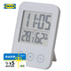 宜家（IKEA）SLATTIS斯洛緹電子鐘帶濕度計溫度計白色多功能鐘表簡約 帶濕度計/溫度計白色8x12cm