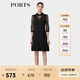 PORTS寶姿春季新品女裝鏤空花卉衣袖休閑風(fēng)連衣裙ALP8D023JWP052 黑色 M (6)