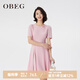 OBEG歐碧倩浪漫花卉修身連身裙10482142 淺玫粉 XS
