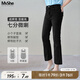 MsShe【面膜微喇牛仔褲】大碼女裝2025秋夏季胖mm顯瘦直筒七分褲子 牛仔黑色現(xiàn)貨 2XL