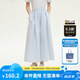 ELLE KIDS童裝 法式條紋闊腿裙褲女童夏季新款度假風九分裙形褲子 藍條紋 160 （S）