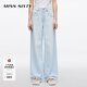 MISS SIXTY【免費(fèi)改褲】2025春季新款牛仔褲女寬松闊腿長褲美式復(fù)古街頭風(fēng) 淺藍(lán) 27