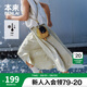 本來(lái)BENLAI女士涼感山系裙褲25夏季新款七分闊腿休閑褲子女BNS650035 卡其 M (M-L)