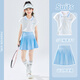 優(yōu)優(yōu)1點(diǎn)（Yoyo one）女童羽毛球套裝速干運動(dòng)服兒童冰絲涼感短袖大童百褶裙子網(wǎng)球訓練 6118藍色+19027白色 160