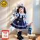 G.DUCKKIDS朱迪兔子警官洛麗塔公主裙兒童衣服夏裝小女孩生日裙子兒童cos服 藏青色裙子+裙撐 140 （建議身高130cm 10-11歲）