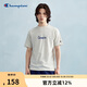 Champion冠軍短袖男新款個(gè)性印花情侶T恤美式復(fù)古風(fēng)寬松 燕麥色 XL