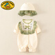 G.DUCKKIDS新生嬰兒衣服秋季女寶寶春秋外出洋氣公主連體衣套裝春款哈衣爬服 綠色 春款單層 73cm 73建議年齡7-9個月13-18斤左右