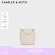 CHARLES&KEITH氣質(zhì)菱格鏈條單肩斜挎托特包生日禮物七夕禮物CK2-30671779 Cream奶白色 S