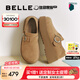 百麗（Belle）七夕禮物復(fù)古質(zhì)感勃肯鞋女秋新商場款厚底休閑單鞋E4S1DCM5預(yù)售 棕色 37 (235mm)