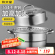 炊大皇304不銹鋼雙層蒸鍋家用復(fù)合底湯鍋蒸饅頭包子可視可立高拱蓋28cm
