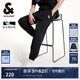 杰克·瓊斯（JACK&JONES）衣服男裝褲子男夏季束腳褲運動褲寬松衛(wèi)褲休閑卡通刺繡微彈男褲 E40黑色 31 175