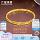 六福珠寶七夕禮物 光影金足金蹦迪珠黃金手鐲金珠彈力手鐲 計價 約6.39克