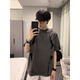 迪伽達解構設計感小眾爆款t恤cleanfit上衣服痞帥潮流短袖夏季男士新款 CLZA-8175深灰色 XL