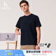 哈吉斯（HAZZYS）男裝 2025夏季新款【涼感】男上衣純色圓領(lǐng)短袖T恤男ASTZE0CBX82 藏青色NV L （175/96A 48）