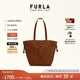 芙拉（FURLA）【七夕禮物】NET女士牛皮中號(hào)經(jīng)典菜籃子上班族通勤手提托特包 棕色