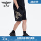 BOY LONDON潮牌休閑褲中性風(fēng)夏季寬松高街黑色短褲N13902 黑色 S