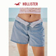 HOLLISTER25夏季新款baggy風(fēng)辣妹Y2K翻腰牛仔短褲女裝KI349-5169 中間色水洗 （腰頭花紋深淺隨機(jī)發(fā)貨） 27 165/68A 4標(biāo)準(zhǔn)版