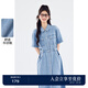詩凡黎甜酷牛仔連衣裙2024夏新款女高級質(zhì)感小眾設(shè)計獨特別致裙子 牛仔藍(lán) S 155/80A