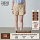 Teenie Weenie【贈(zèng)送腰帶】小熊短褲女夏季簡(jiǎn)約風(fēng)高腰休閑短褲時(shí)尚女 卡其色 S (160)