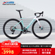 喜德盛公路自行車2025款A(yù)D350碳纖前叉座管功率計齒盤鋁合金超輕氣動 流光青 480mm