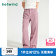 熱風（Hotwind）牛仔褲女夏季新款女士舒適直筒休閑顯瘦寬松長褲子 14粉紅 26