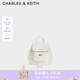 CHARLES&KEITH菱格大容量柔軟多用背包書包雙肩包包女包七夕禮物CK2-60151400 Cream奶白色 S