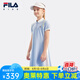 FILA斐樂童裝兒童連衣裙2024秋季新款女中大童運動網球針織裙 晨曦藍-LB 160