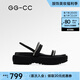 GG-CC【海街日記】夏季新款法式時(shí)尚水鉆涼鞋女交叉帶涼鞋子G25S7645 黑色 37