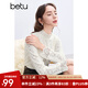 百圖betu女裝冬季新款毛衣半高領(lǐng)磨毛蕾絲彈力舒適毛衣女2411T52 米白 S