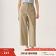 茵曼（INMAN）通勤復(fù)古哈倫闊腿褲女2025夏季百搭松弛感休閑九分褲香蕉褲 卡其色 29