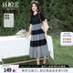 絲柏舍減齡連衣裙2025春夏裝新款女條紋撞色設(shè)計寬松款中長裙