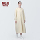 無印良品（MUJI）女式 木棉混雙層紗織長袖連衣裙長裙裙子襯衫裙 BC2IOC4S 原色 M 160/84A