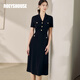 ROEYSHOUSE羅衣高級針織西裝連衣裙女2025夏季新款收腰中長(cháng)裙11929 黑色 S