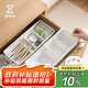 懶角落  伸縮抽屜收納盒廚房餐具分隔儲(chǔ)物盒辦公文具整理盒子 寬款