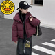 G.DUCKKIDS女童羽絨棉服冬裝2024新款洋氣面包保暖兒童加厚冬季外套洋氣棉衣 烏梅子醬色 110 建議年齡3-4歲