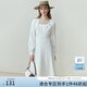 范思藍(lán)恩23FS11081假兩件優(yōu)雅通勤領(lǐng)證伴娘服連衣裙中長(zhǎng)款通勤裙 白色 XS