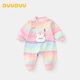DUUDUU嬰兒衣服女寶寶秋季連體衣嬰兒可愛(ài)爬服新生兒打底哈衣 彩虹 90cm
