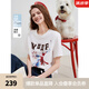 ELLE法式摩登童趣印花寬松短袖女2025夏季新款設(shè)計(jì)感圓領(lǐng)休閑上衣 白色 L