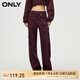 ONLY時(shí)尚百搭高腰顯瘦直筒工裝褲休閑褲女|123414056 E23 酒節紫色GRAPE WINE 155/60A/XSR