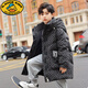G.DUCKKIDS兒童羽絨服男童中長(zhǎng)款2025冬裝新款洋氣免洗中大童加厚童裝外套 黑色 150 cm
