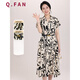 恰凡（QIAFAN）媽媽夏裝連衣裙2025夏季新款洋氣質(zhì)端莊大氣優(yōu)雅中老年人短袖裙子 米色連衣裙  XL  90-125斤