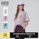 Teenie Weenie小熊T恤女2025年夏季新款活力清新休閑刺繡圓領短袖T恤女 A-粉色 L
