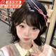 鹿珊伍韓系可愛(ài)禮帽蝴蝶結(jié)甜美少女jk圓頂貝雷帽水手海軍帽子女 絲絨蝴蝶結(jié)禮帽【黑色】 均碼