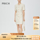 PRICH小香風(fēng)粗花呢圓領(lǐng)半袖連衣裙2024夏新款通勤女裙秋季穿搭女套裝裙 64乳白色711N S 160