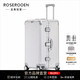 洛斯伯里（Roserooen）全鋁鎂合金拉桿箱大容量出國旅行箱航空托運箱暴力運輸硬行李箱 銀色流光 34英寸
