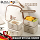 WCZ德國保溫飯盒上班族可微波爐加熱不銹鋼便當(dāng)盒學(xué)生大容量帶飯餐盒 2個裝1200ml+加厚保溫袋+餐具3件套