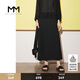 麥檬MM商場同款2023年夏季新款黑色優(yōu)雅百褶半身裙女5E6241391 黑色 S
