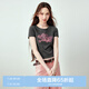 樂町甜美少女感噪點(diǎn)櫻桃印花T恤女夏季新款修身短袖舒適上衣 深灰（現(xiàn)貨） S