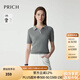 PRICH淡人氣質(zhì)polo翻領(lǐng)針織衫2025夏季新款修身顯瘦短袖上衣女 15灰色 S